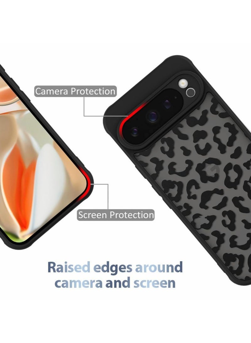 Google Pixel 9 Pro XL Leopard Print Case with MagSafe Magnetic Protection Cover Full-Coverage Drop Protection with Raised Camera Bump Anti-Fingerprint Coating Compatible with MagSafe Wireless Charging in Vehicles - Image 4